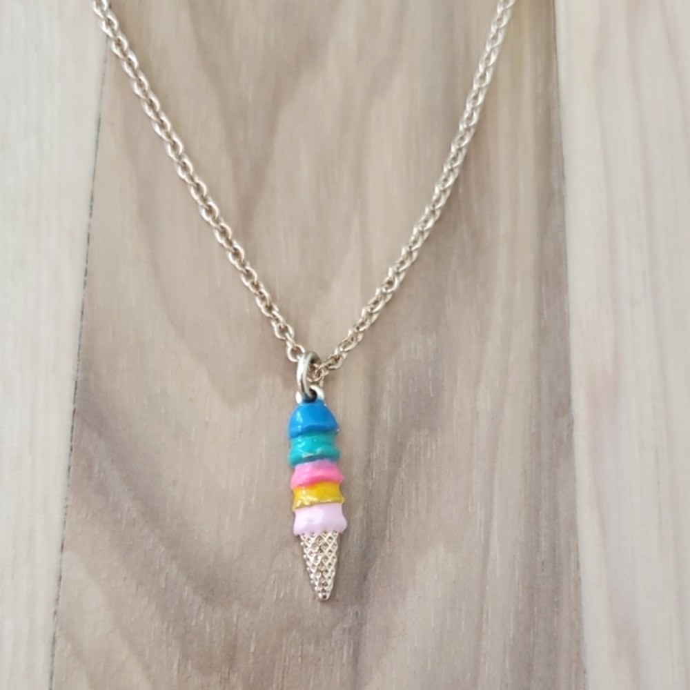 CREWCUTS Colorful Ice Cream Cone Necklace for girls - Picture 3 of 3
